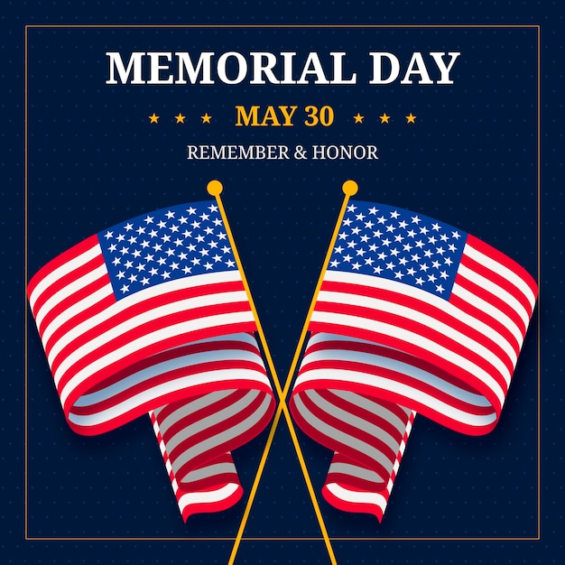 Free vector flat memorial day illustration