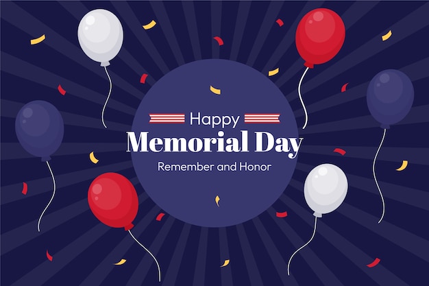 Free vector flat memorial day illustration