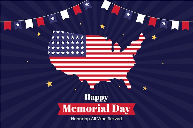 Free vector flat memorial day illustration