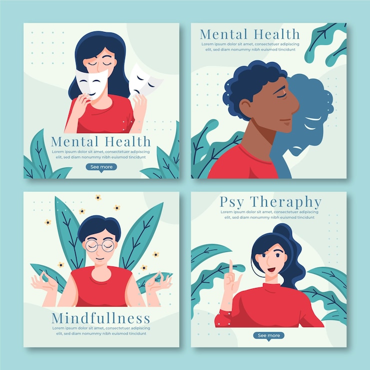 Free Vector flat mental health instagram post