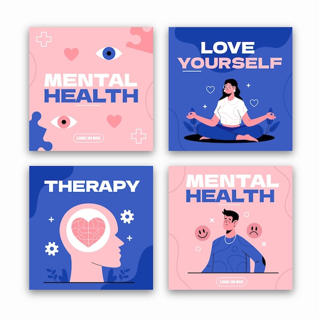 Flat mental health instagram post