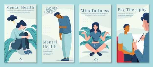 Flat mental health instagram stories