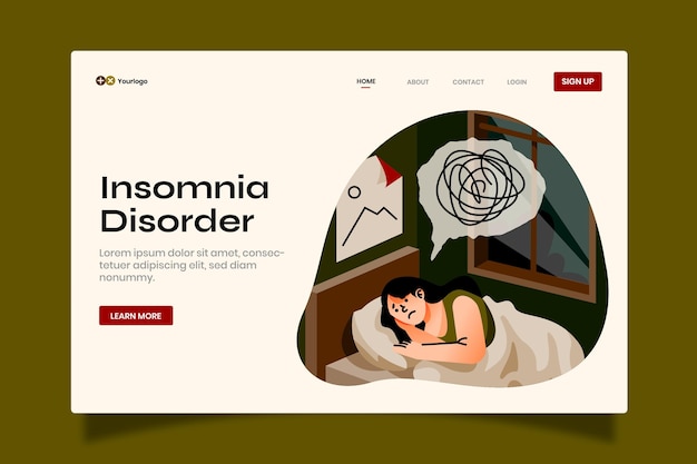 Free vector flat mental health landing page template