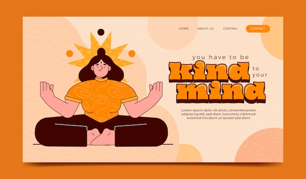 Free vector flat mental health landing page