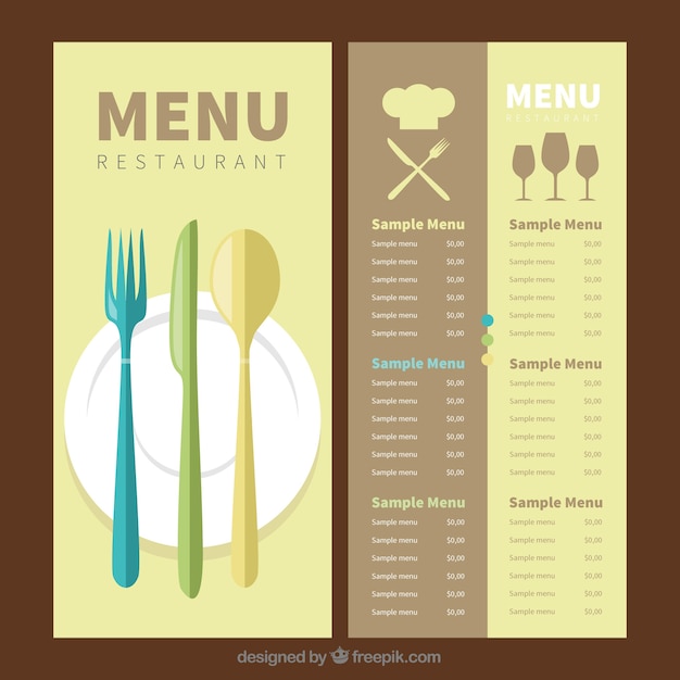 Flat menu template