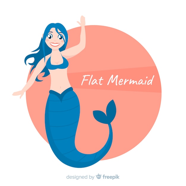 Flat mermaid background