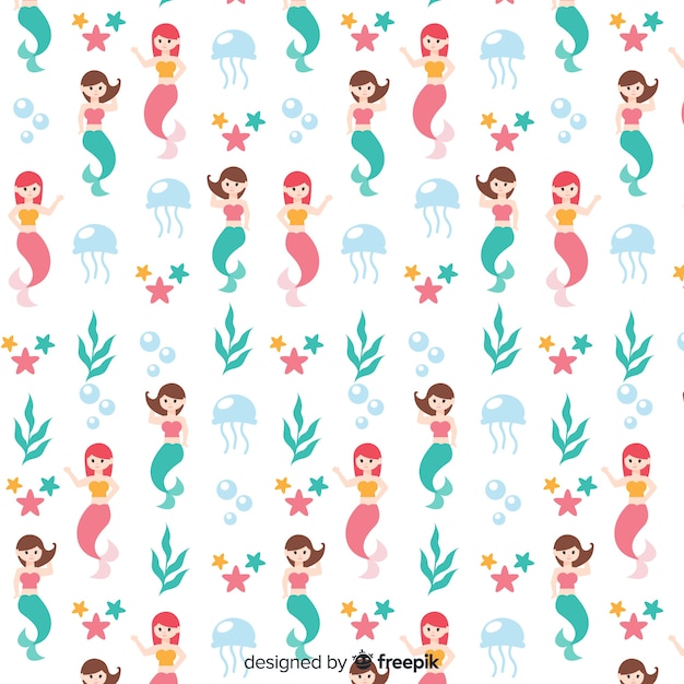 Flat mermaid pattern