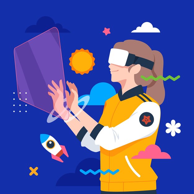 Flat metaverse illustration