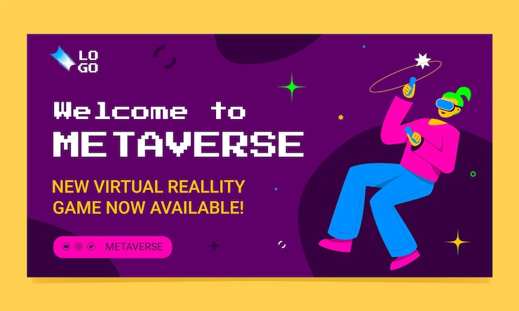 Free Vector flat metaverse social media post template