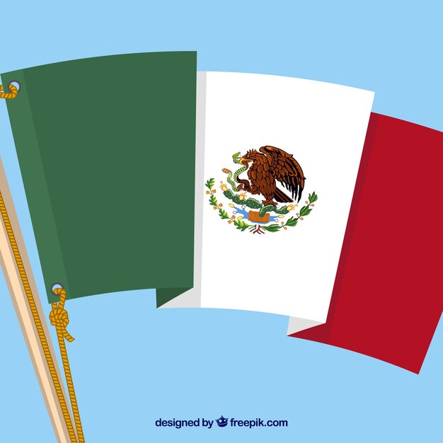 Flat mexican flag background
