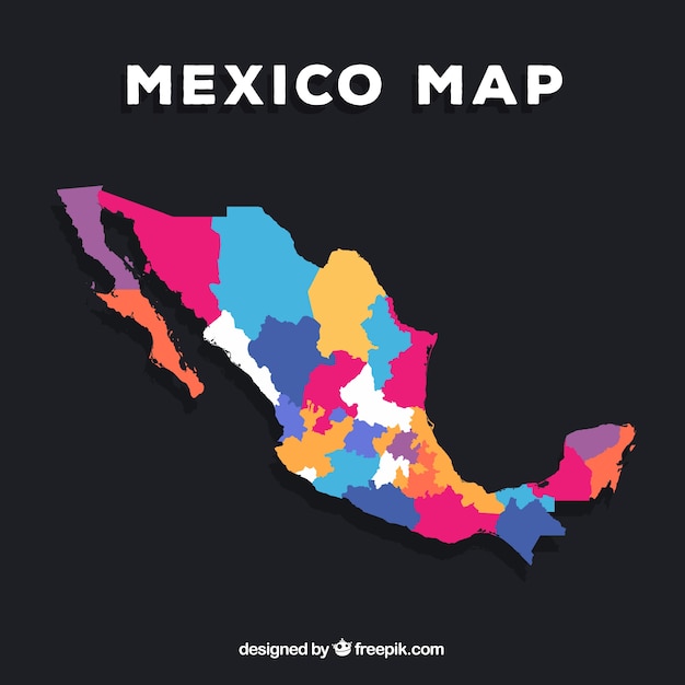 Flat mexico map background