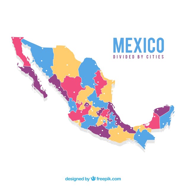 Flat mexico map background