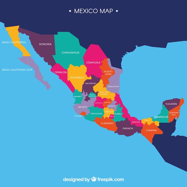 Flat mexico map background