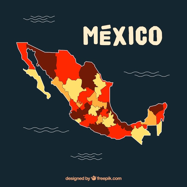 Flat mexico map background