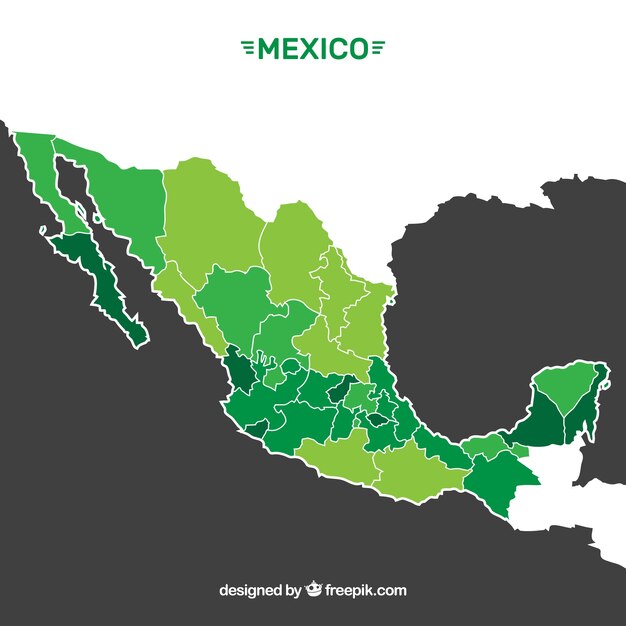 フラットメキシコの地図の背景