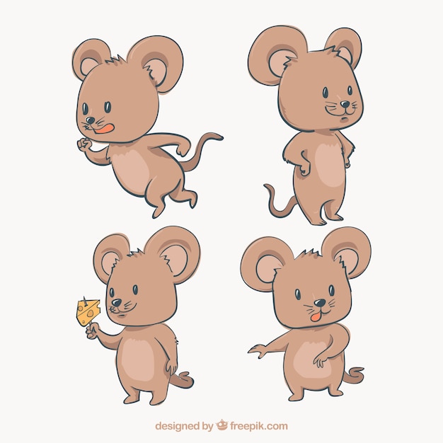 Сбор плоских мышей с разными позами