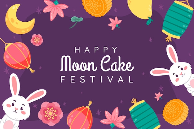 Free vector flat mid-autumn festival background