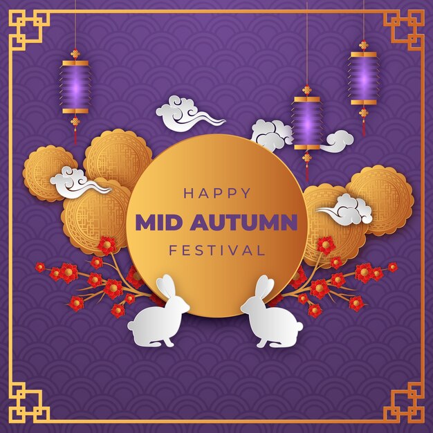 Flat mid-autumn festival illustration