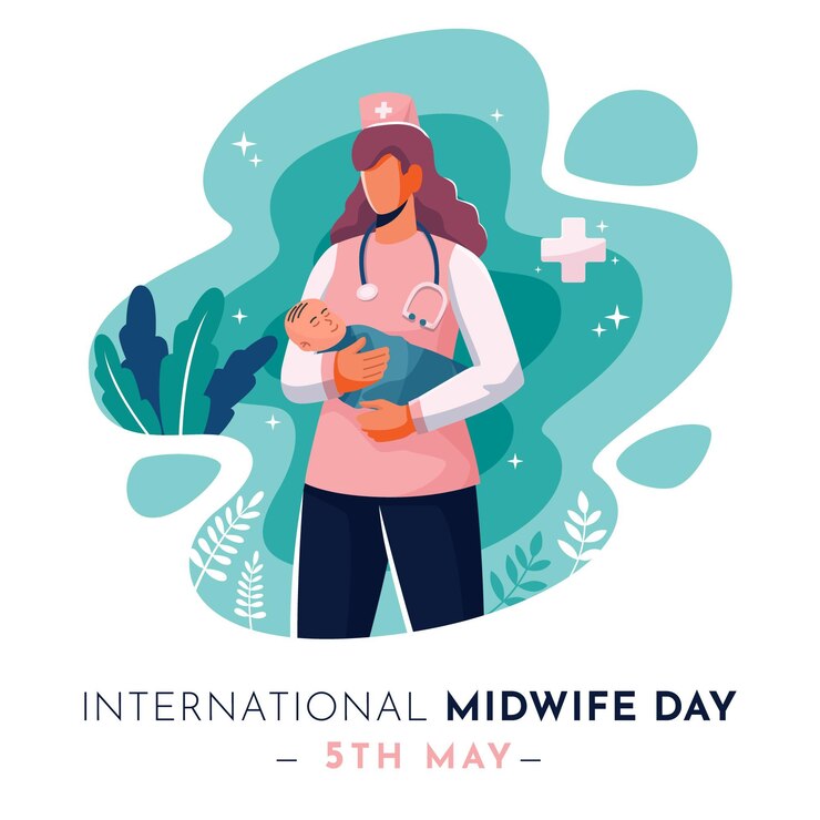 Free Vector flat midwives day illustration
