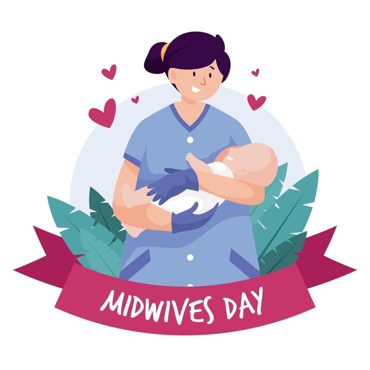 Free Vector flat midwives day illustration