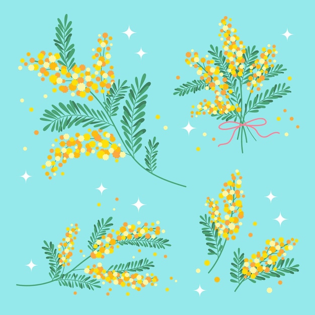 Free vector flat mimosas collection