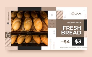 Flat minimal bakery social media promo template