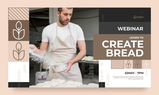 Flat minimal bakery webinar template