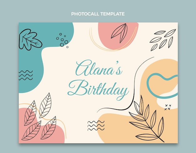 Free vector flat minimal birthday photocall