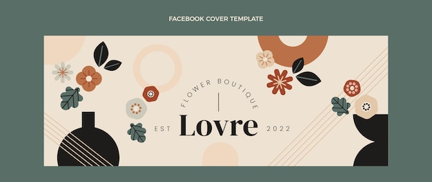 Free vector flat minimal boutique facebook cover
