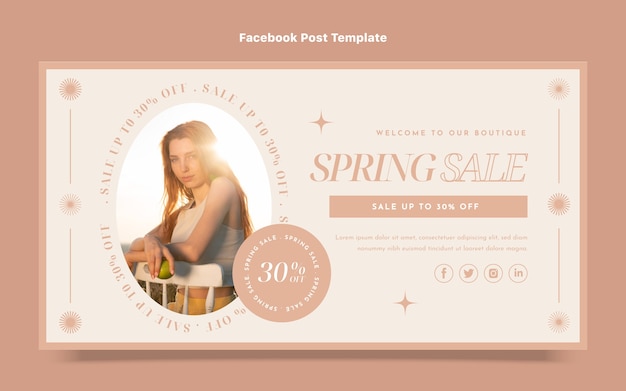 Flat minimal boutique social media post template