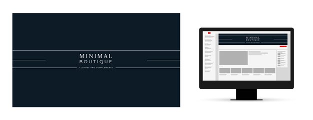 Плоская минимальная обложка бутика youtube