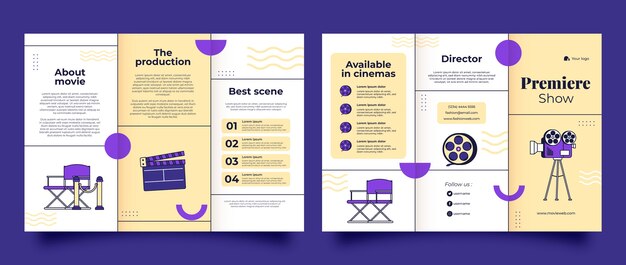 Flat minimal cinema festival brochure template