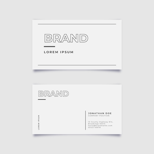 Free vector flat minimal double-sided horizontal business card template