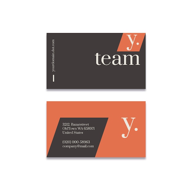 Flat minimal double-sided horizontal business card template