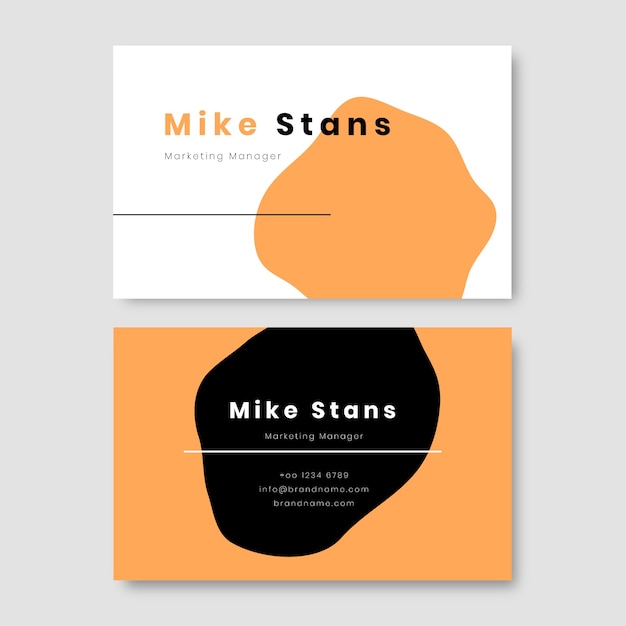 Free vector flat minimal double-sided horizontal business card template