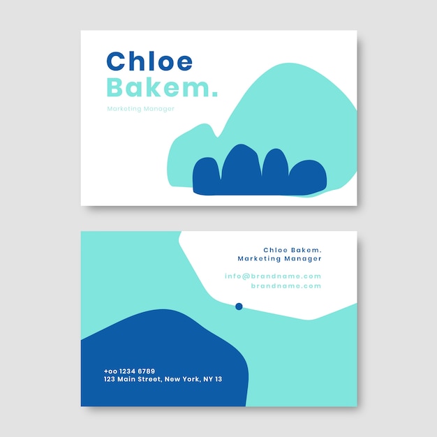 Flat minimal double-sided horizontal business card template