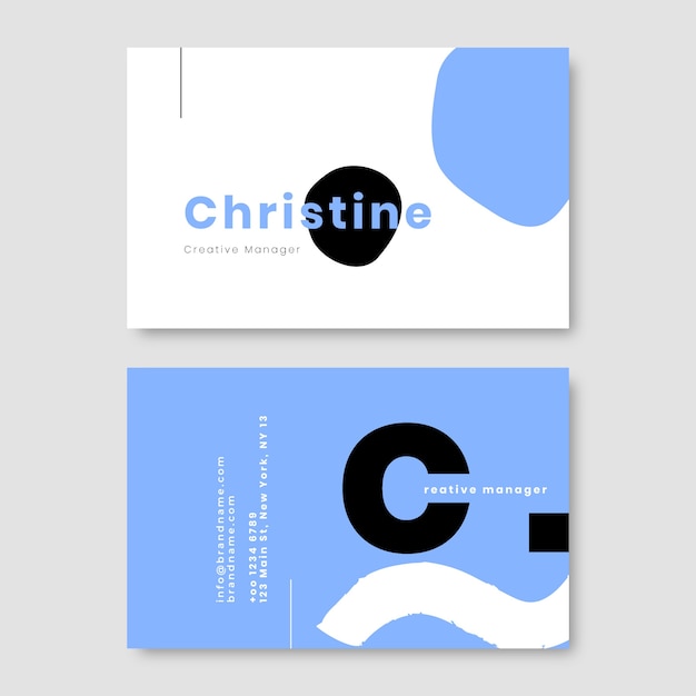 Free vector flat minimal double-sided horizontal business card template