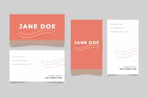 Free vector flat minimal double-sided horizontal and vertical business card template