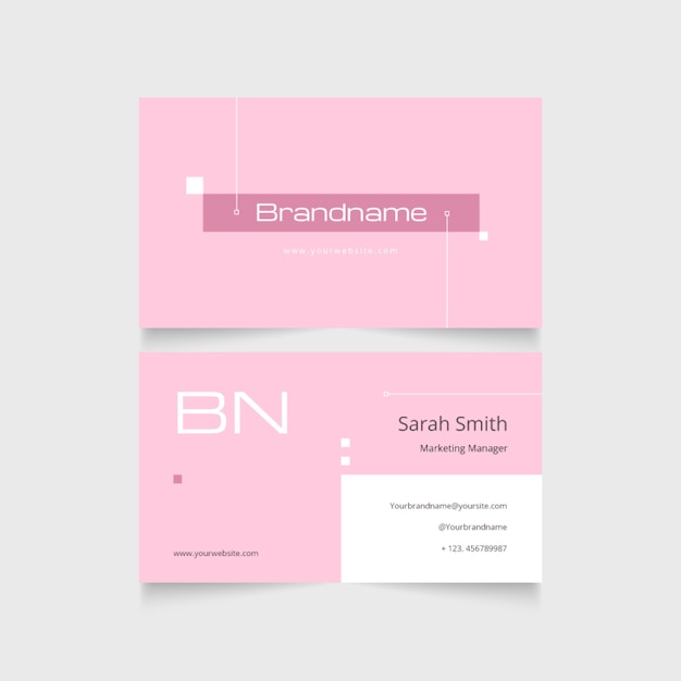 Flat minimal horizontal business card template