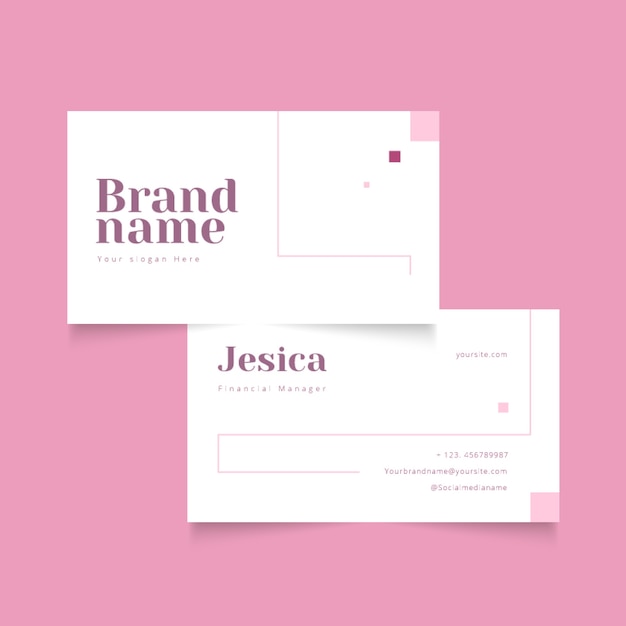 Free vector flat minimal horizontal business card template