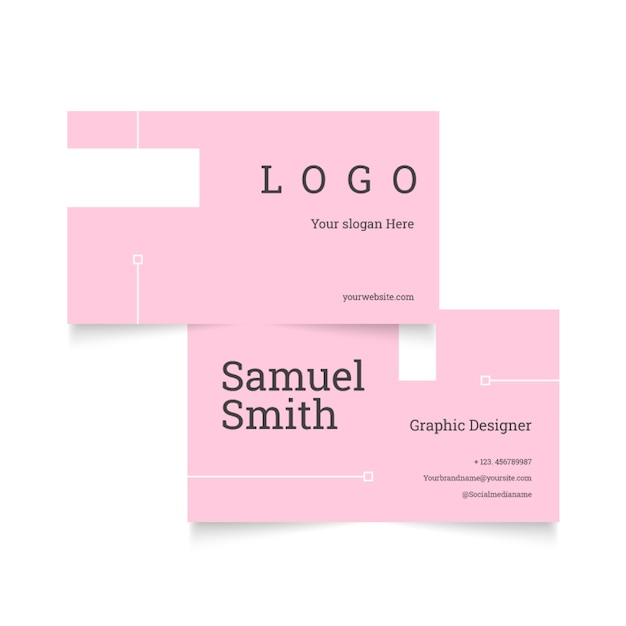 Flat minimal horizontal business card template