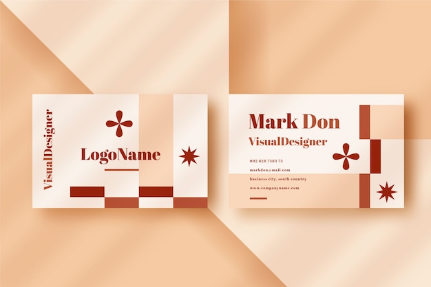 Free vector flat minimal horizontal business card template