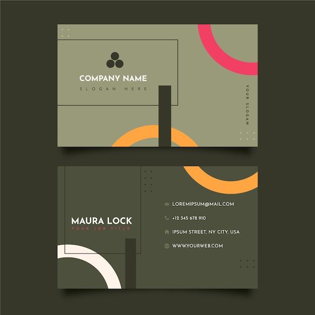 Free vector flat minimal horizontal business card template