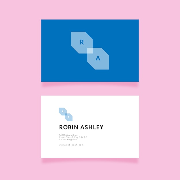 Free vector flat minimal horizontal business card template