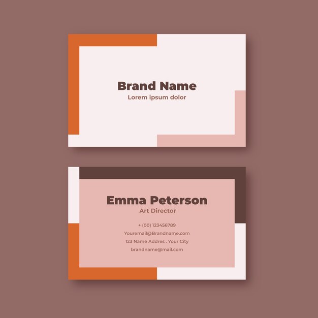 Flat minimal horizontal business card template