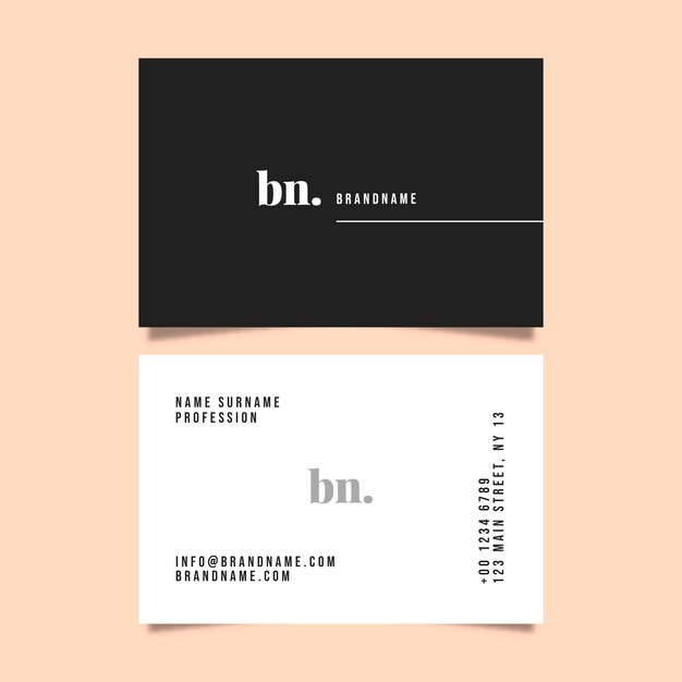 Flat minimal horizontal business card template