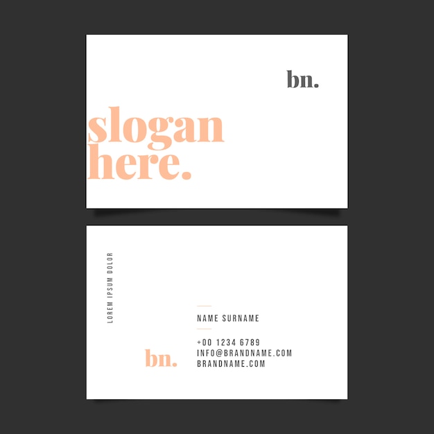 Free vector flat minimal horizontal business card template