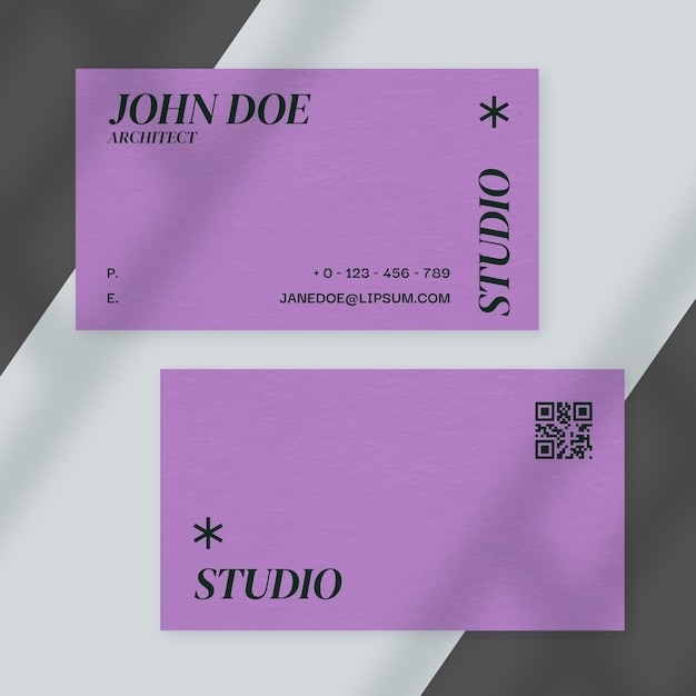 Free vector flat minimal horizontal double-sided business card template