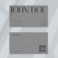 Free vector flat minimal horizontal double-sided business card template