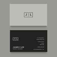 Free vector flat minimal horizontal double-sided business card template